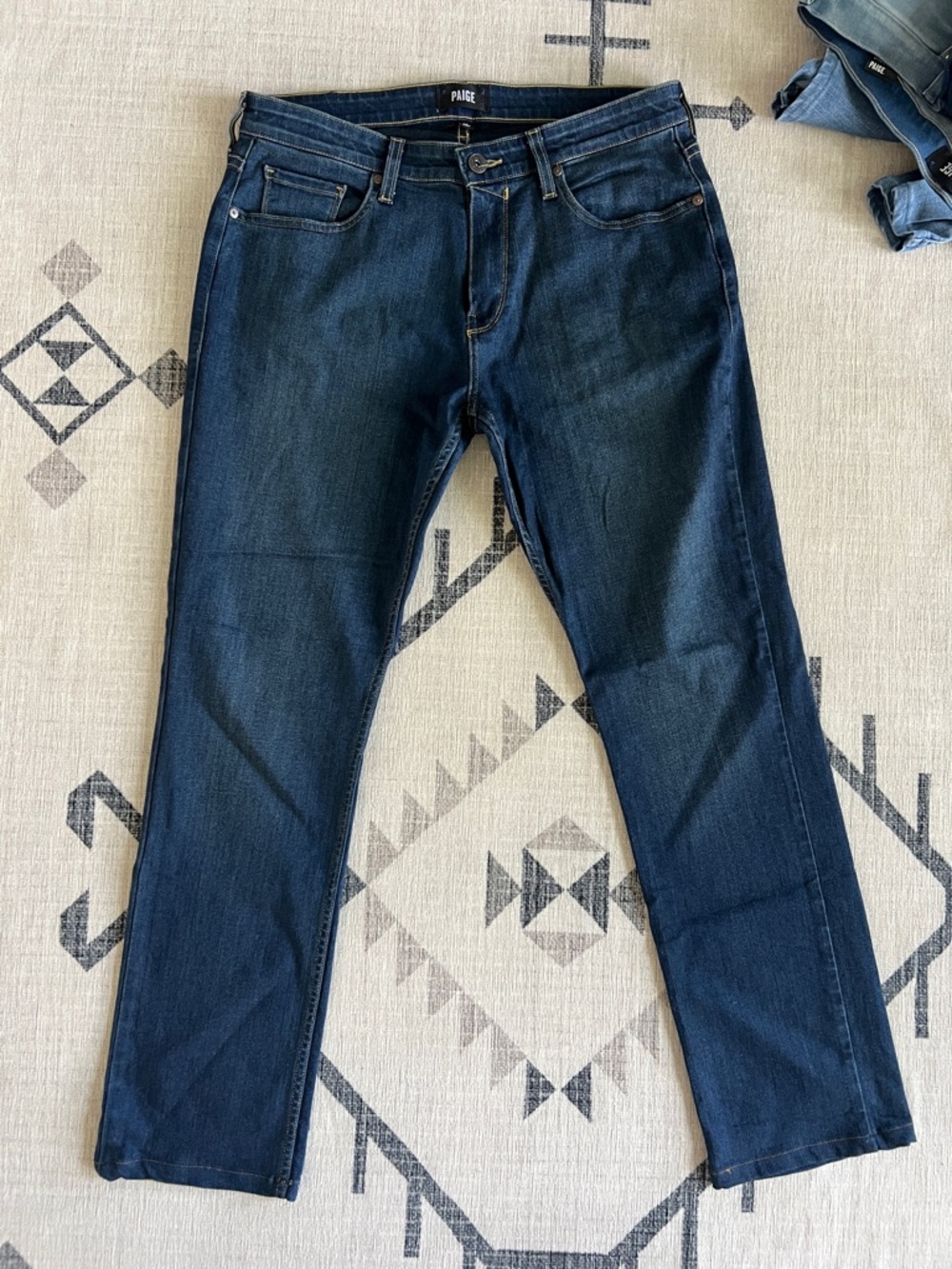 PAIGE Men's Dark Indigo Straight Jeans